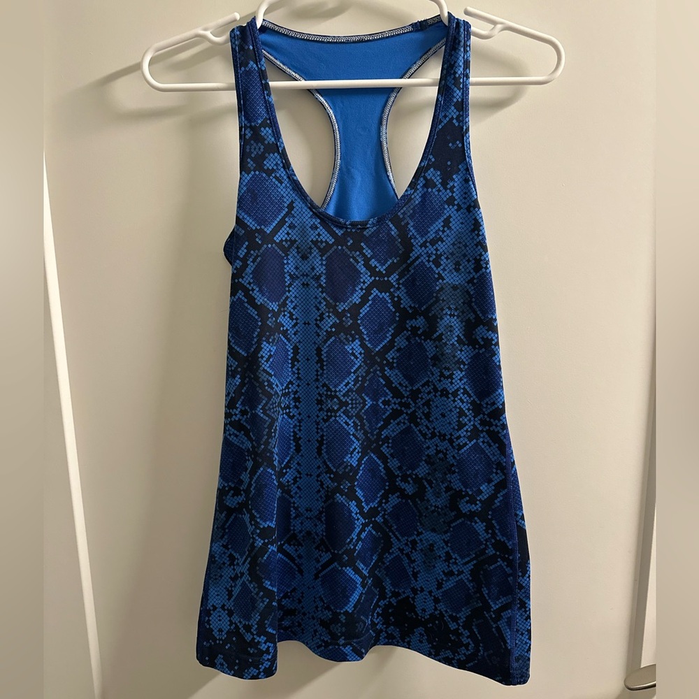 lululemon athletica Blue Snake Print Tank Top
